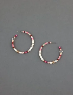 Lucky Brand beaded hoop earring two tone*WOMEN Jewelry