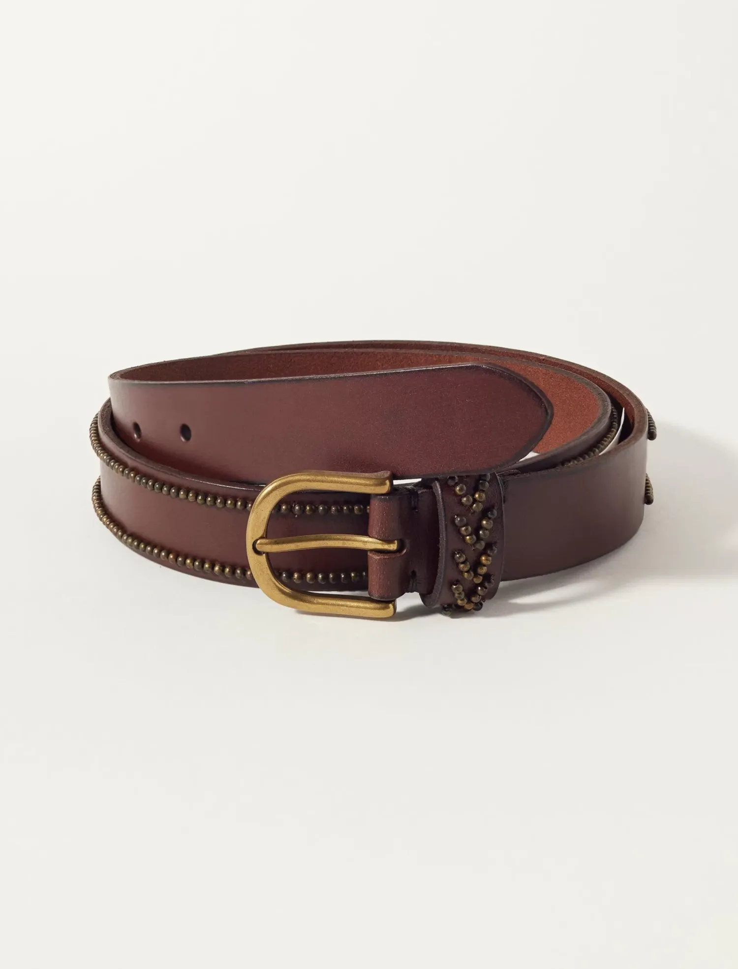 Lucky Brand beaded leather belt medium brown*WOMEN Belts