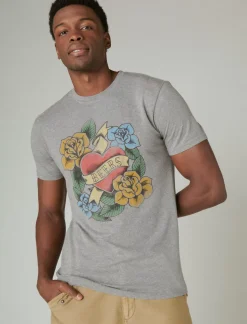 Lucky Brand beer tattoo heather grey*MEN Graphic Tees