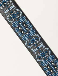 Lucky Brand blue geo embroidery belt multi*WOMEN Belts