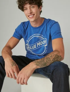 Lucky Brand blue moon tee monaco blue*MEN Graphic Tees