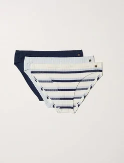 Lucky Brand blue striped bikini set of 3 buff*WOMEN Intimates & Sleepwear