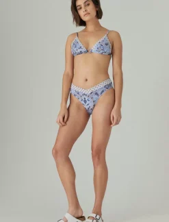 Lucky Brand border printed cross back top multi*WOMEN Swim