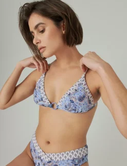 Lucky Brand border printed cross back top multi*WOMEN Swim