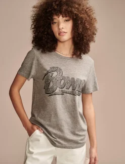Lucky Brand bowie stars classic crew medium heather grey*WOMEN Graphic Tees