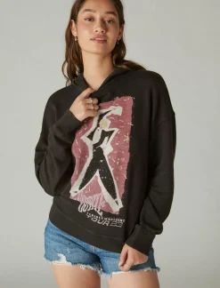 Lucky Brand bowie tour 83 pullover jet black*WOMEN Activewear