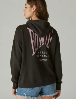 Lucky Brand bowie tour 83 pullover jet black*WOMEN Activewear