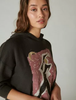 Lucky Brand bowie tour 83 pullover jet black*WOMEN Activewear
