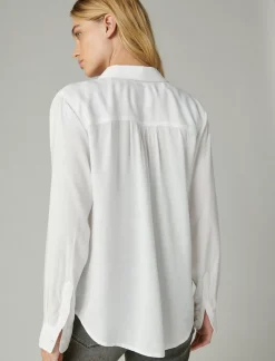 Lucky Brand boyfriend button down bright white*WOMEN Blouses