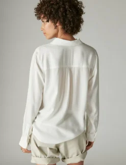 Lucky Brand boyfriend button-down shirt bright white*WOMEN Blouses