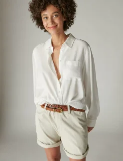 Lucky Brand boyfriend button-down shirt bright white*WOMEN Blouses