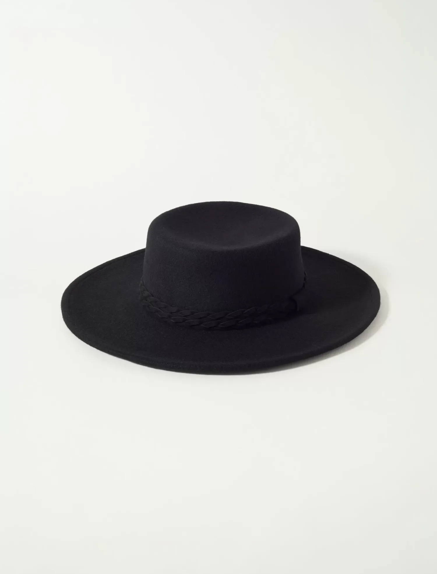 Lucky Brand braided band boater hat black*WOMEN Hats