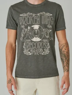 Lucky Brand broken wings records tee raven*MEN Graphic Tees