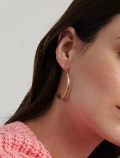 Lucky Brand brushed modern hoop earrings gold*WOMEN Jewelry
