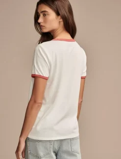 Lucky Brand budweiser ringer classic crew bright white*WOMEN Graphic Tees
