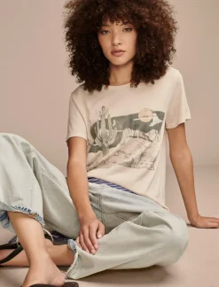 Lucky Brand cactus scene classic crew rainy day*WOMEN Graphic Tees
