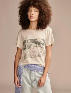 Lucky Brand cactus scene classic crew rainy day*WOMEN Graphic Tees