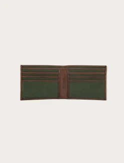 Lucky Brand canvas with leather trim bifold wallet light green*MEN Bags & Wallets