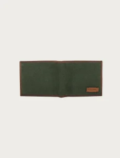 Lucky Brand canvas with leather trim bifold wallet light green*MEN Bags & Wallets