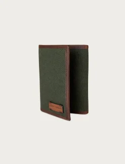 Lucky Brand canvas with leather trim trifold wallet light green*MEN Bags & Wallets
