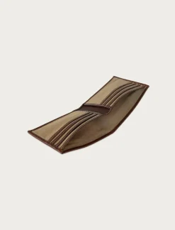 Lucky Brand canvas with leather trim bifold wallet natural*MEN Bags & Wallets