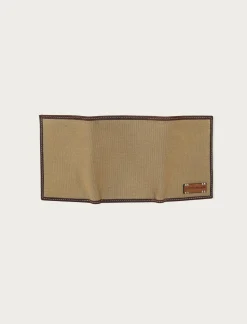 Lucky Brand canvas with leather trim trifold wallet natural*MEN Bags & Wallets