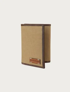 Lucky Brand canvas with leather trim trifold wallet natural*MEN Bags & Wallets