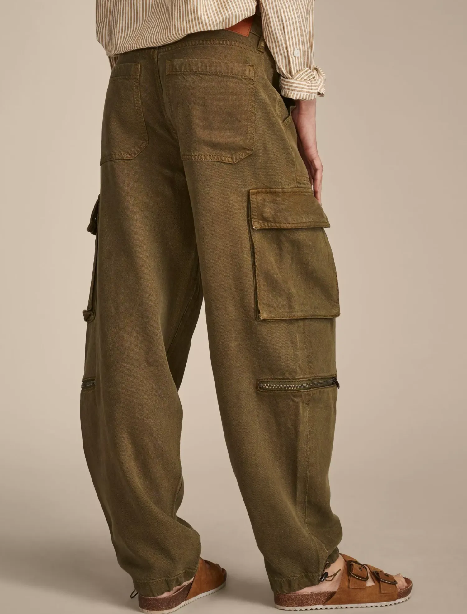 Lucky Brand cargo denim jean dark olive*WOMEN Pants|Jeans