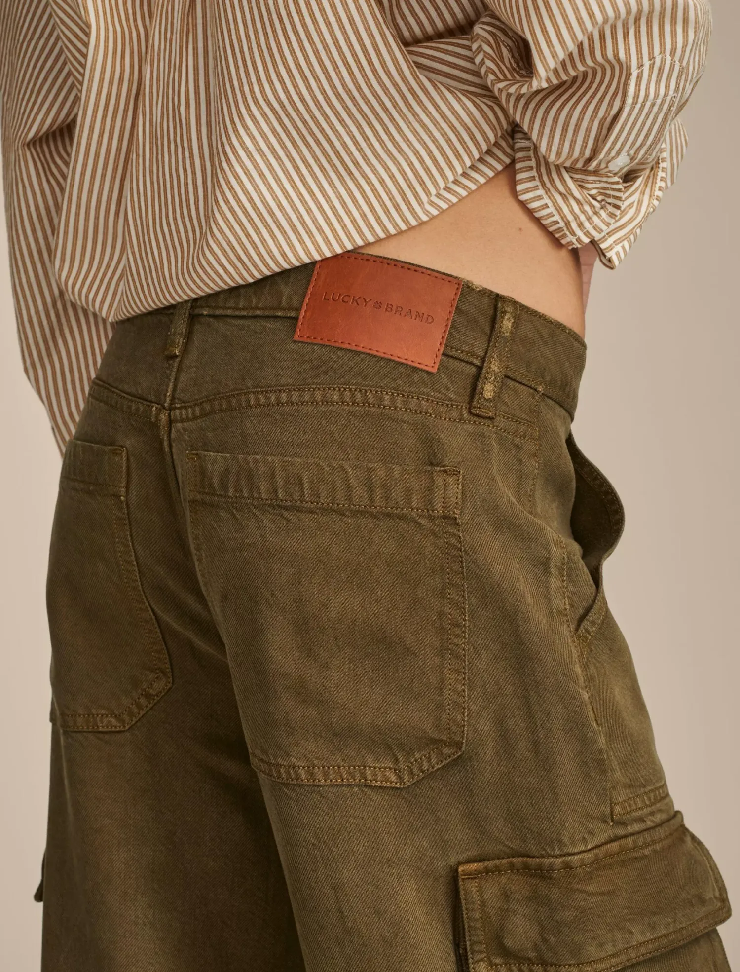 Lucky Brand cargo denim jean dark olive*WOMEN Pants|Jeans
