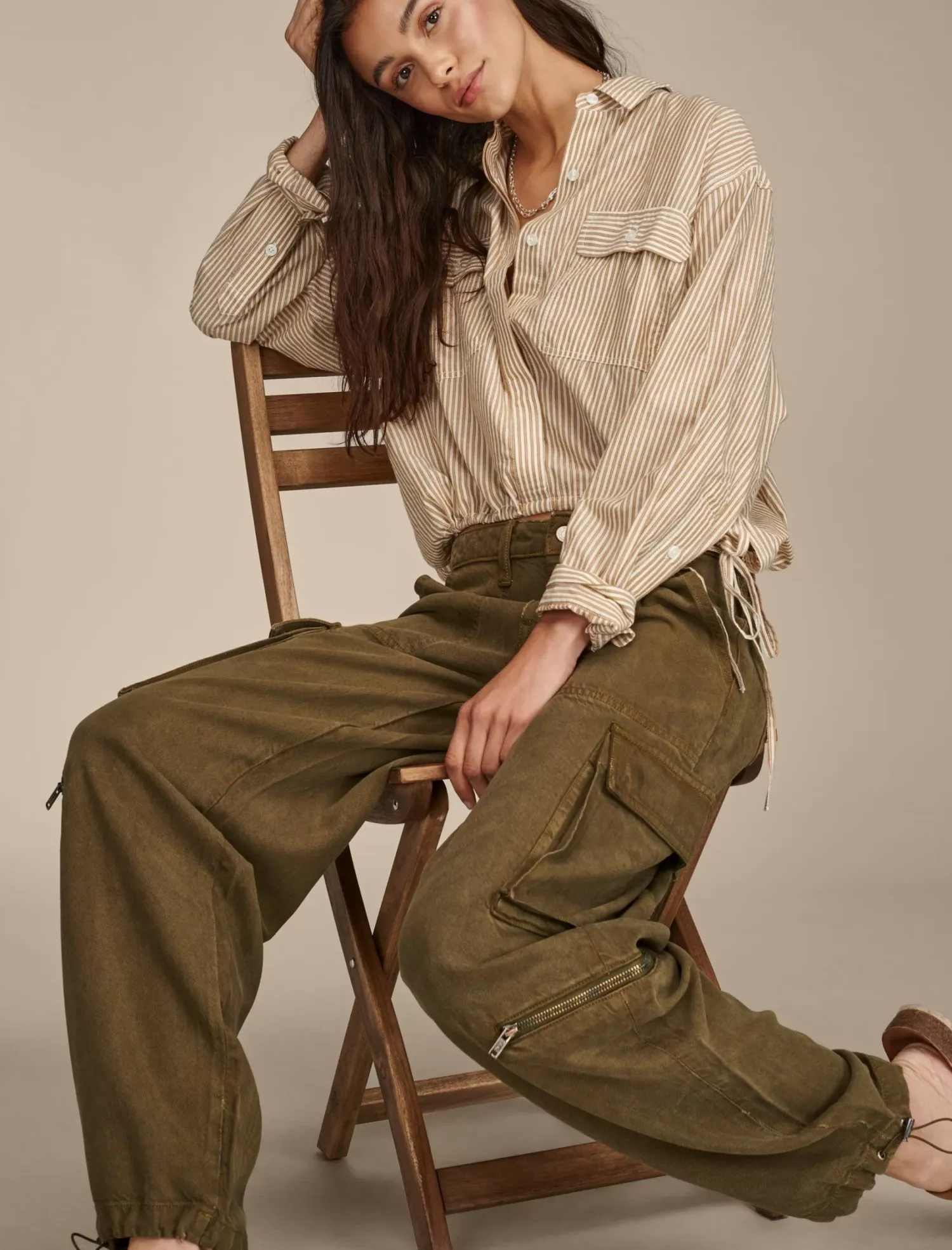 Lucky Brand cargo denim jean dark olive*WOMEN Pants|Jeans