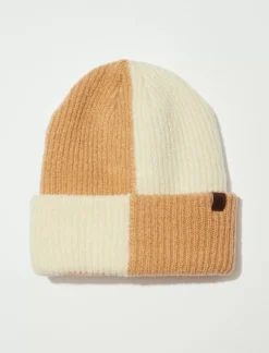 Lucky Brand checkered color block beanie medium beige*MEN|WOMEN Hats