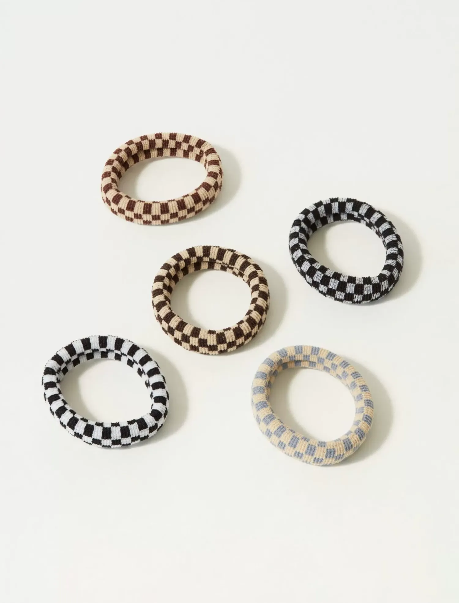 Lucky Brand checkered hair tie set dark brown*WOMEN Hair Accessories