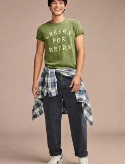 Lucky Brand cheers for beers tee garden green*MEN Graphic Tees