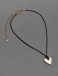 Lucky Brand chord heart choker necklace gold*WOMEN Jewelry