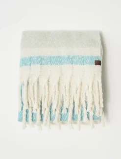 Lucky Brand chunky stripe blanket scarf medium light green*WOMEN Scarves & Bandanas