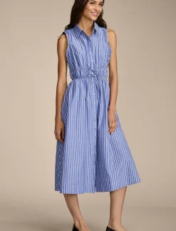 Lucky Brand cinch waist shirt dress blue stripe*WOMEN Dresses