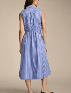 Lucky Brand cinch waist shirt dress blue stripe*WOMEN Dresses