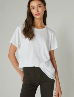 Lucky Brand classic crew bright white*WOMEN Knit Tops