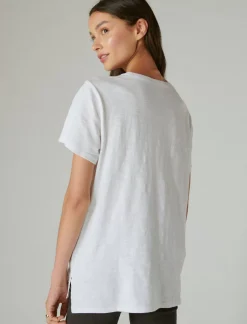 Lucky Brand classic crew bright white*WOMEN Knit Tops