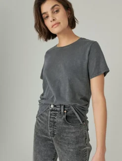 Lucky Brand classic crew asphalt*WOMEN Knit Tops