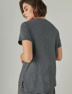 Lucky Brand classic crew asphalt*WOMEN Knit Tops