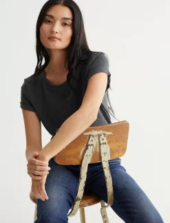 Lucky Brand classic crew jet black*WOMEN Graphic Tees