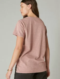 Lucky Brand classic crew fawn*WOMEN Knit Tops