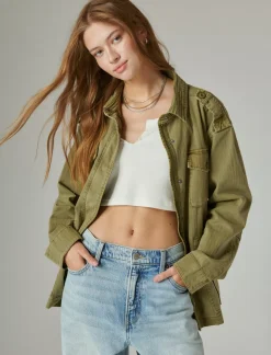 Lucky Brand classic military jacket olive drab*WOMEN Jackets & Outerwear