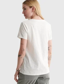 Lucky Brand classic v-neck bright white*WOMEN Graphic Tees