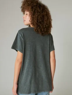 Lucky Brand classic v-neck asphalt*WOMEN Knit Tops