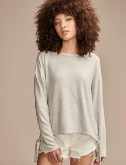 Lucky Brand cloud jersey bubble top light heather grey*WOMEN Knit Tops