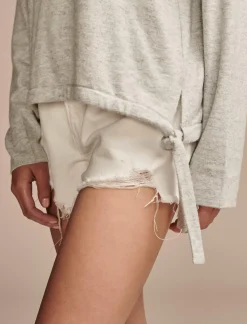Lucky Brand cloud jersey bubble top light heather grey*WOMEN Knit Tops