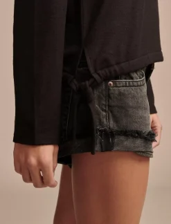 Lucky Brand cloud jersey bubble top jet black*WOMEN Knit Tops