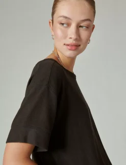 Lucky Brand cloud jersey crew neck tee jet black*WOMEN Knit Tops